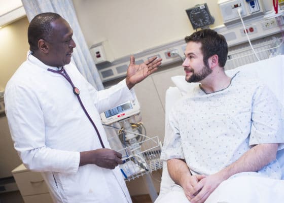 Doctor communicating with patient