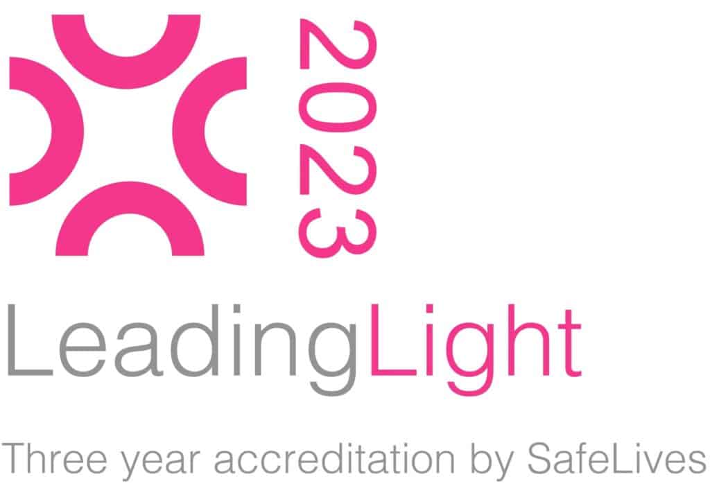 2023 Leading Light Three year accreditation by SafeLives